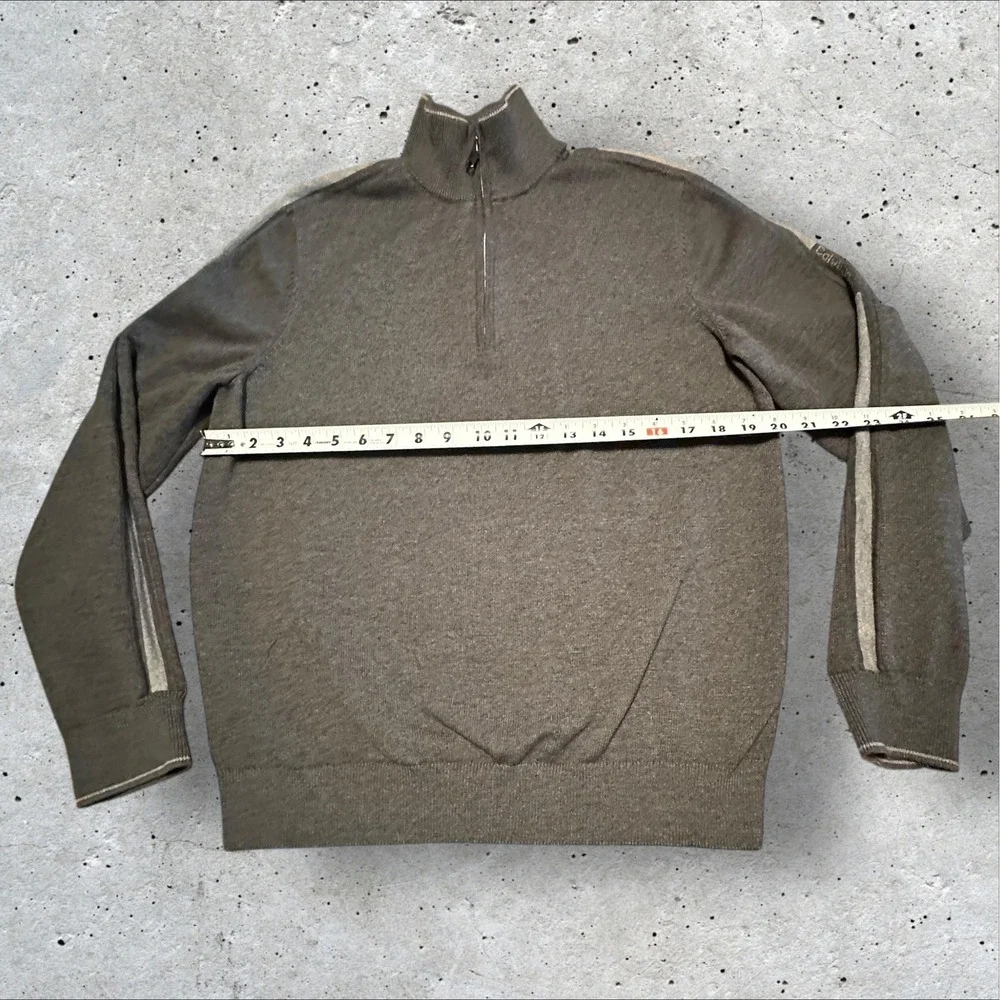 Calvin Klein Mens L Gray‎ Quarter Zip Pullover Sweater Knit Long Sleeve